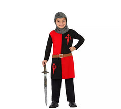 Costume cavaliere medievale bambini rossi e neri