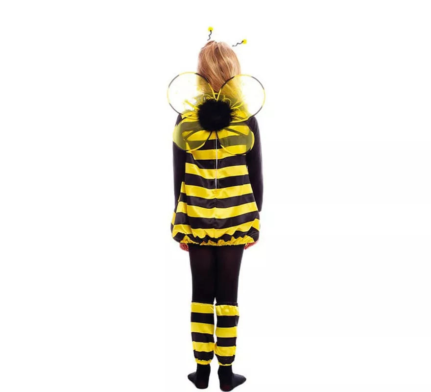 Translation missing: it.Disfraz de Abeja negro y amarillo con alas para niña