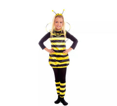 Costume da ape nero e giallo con ali per bambina