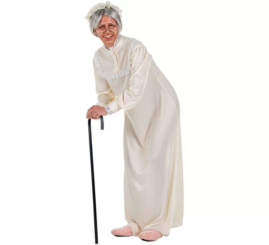 Translation missing: es.Disfraz de Abuela Blanco para adultos