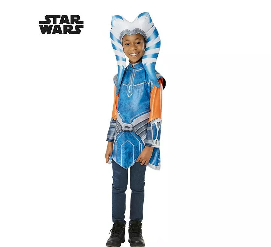 Translation missing: it.Disfraz de Ahsoka Tano Star Wars clásica con tocado para niña