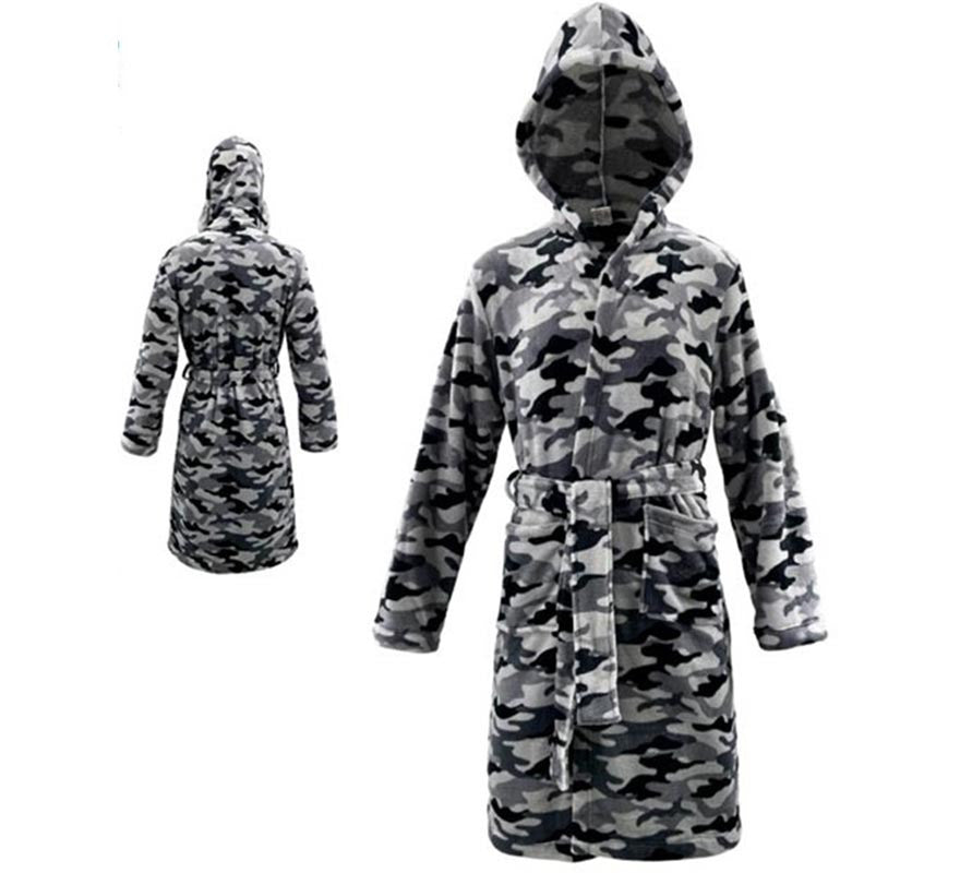 Disfraz Albornoz Camuflaje Gris para niños