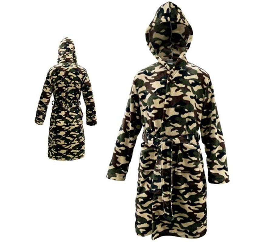 Translation missing: it.Disfraz Albornoz Camuflaje Verde para niños