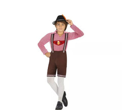 Costume tedesco in velluto rosa e marrone per bambino