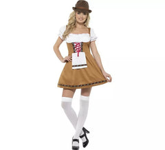 Disfraz de Alemana Tradicional Marrón y Blanco para mujer