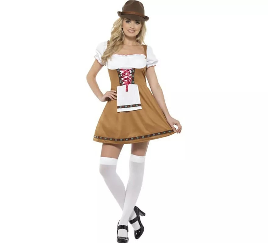 Translation missing: it.Disfraz de Alemana Tradicional Marrón y Blanco para mujer