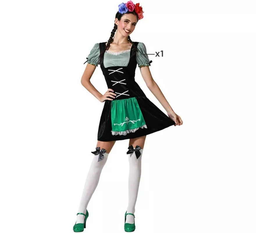 Disfraz de Alemana Tradicional negro para mujer