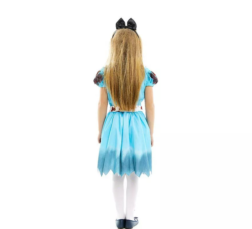 Translation missing: it.Disfraz de Alicia Zombie vestido azul clásico para niña y adolescente