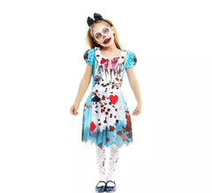 Costume Alice Zombie abito classico blu per ragazze e adolescenti