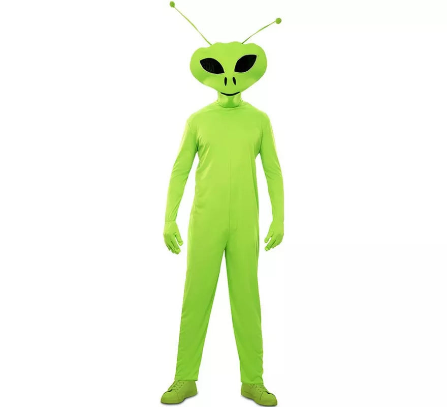 Translation missing: it.Disfraz de Alien clásico verde con máscara para hombre