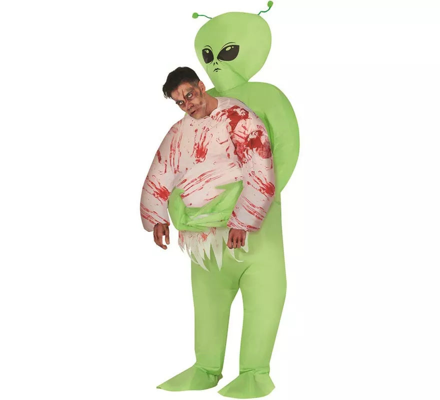 Translation missing: es.Disfraz de Alien verde hinchable o inflable para hombre