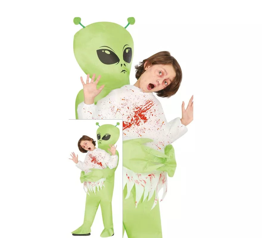 Translation missing: es.Disfraz de Alien verde hinchable o inflable para niño