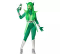 Disfraz de Alien verde y plateado para mujer