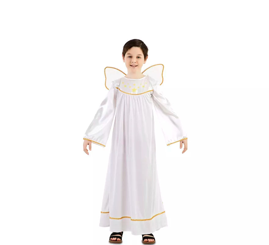 Translation missing: es.Disfraz de Ángel con detalles dorados para niño