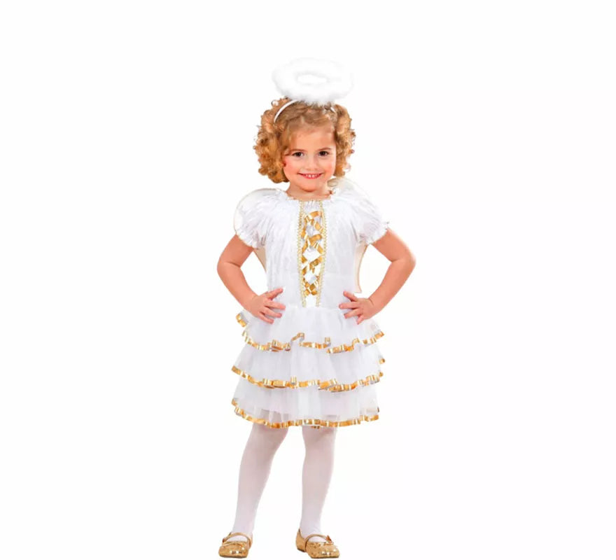 Translation missing: es.Disfraz de Ángel Glamuroso Dorado para niña