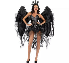 Costume da Angelo Oscuro con grandi ali per donna