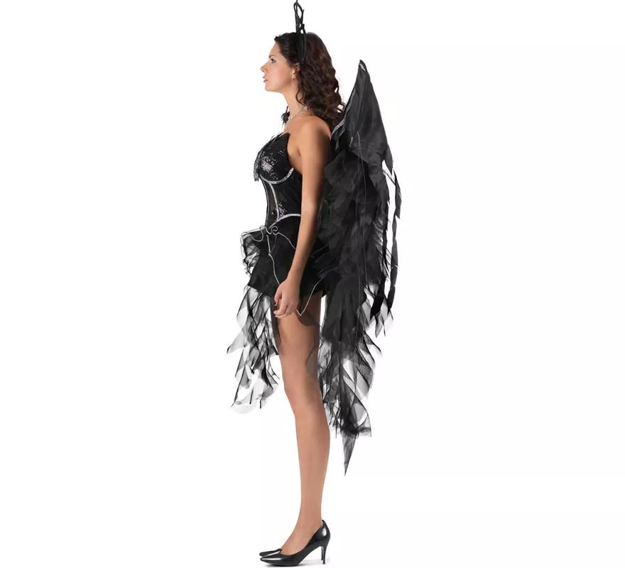 Translation missing: it.Disfraz de Ángel Oscuro con alas grandes para mujer