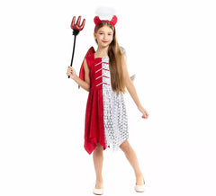 Costume da angelo e demone con ali e corna per bambina