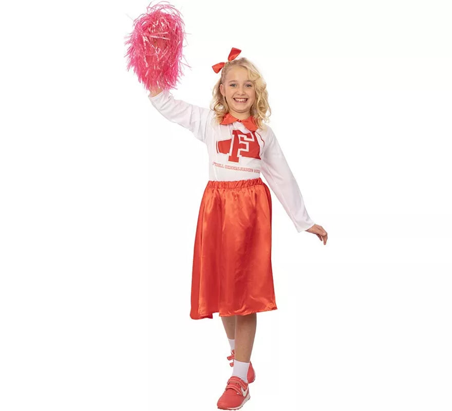 Translation missing: es.Disfraz de Animadora años 50 rojo y blanco para niña