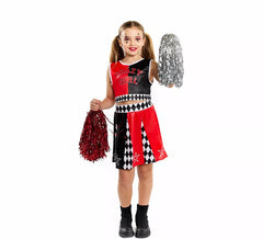 Costume da cheerleader arlecchino pericolosa per ragazze