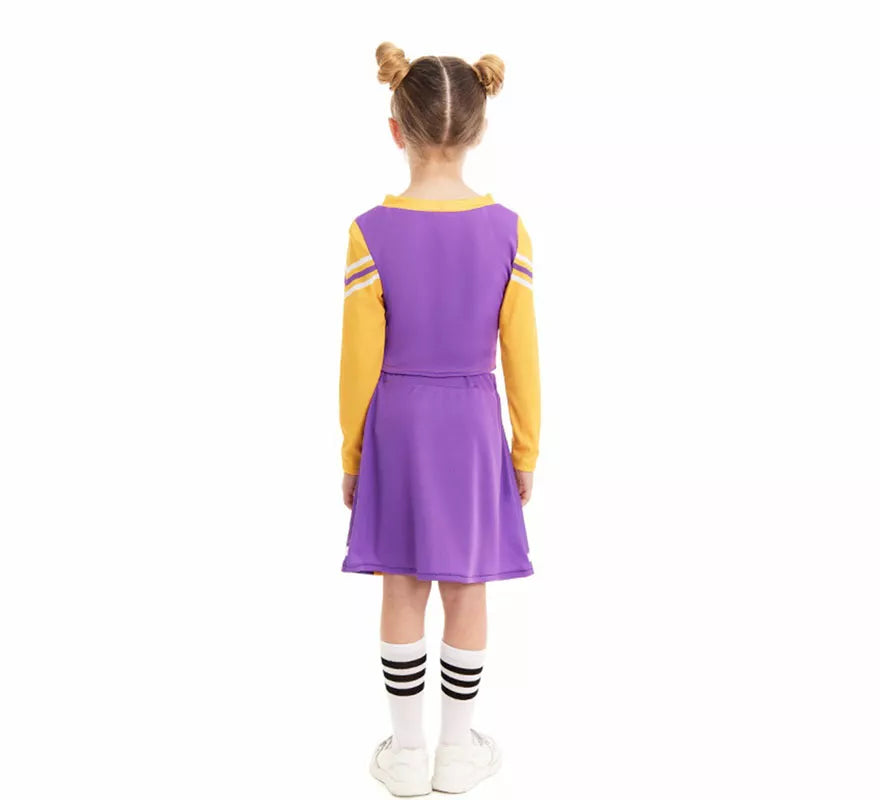 Translation missing: es.Disfraz de Animadora Cheerleader morado para niña