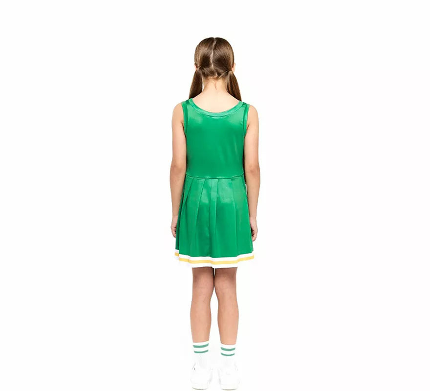 Disfraz de Animadora Cheerleader verde para niña