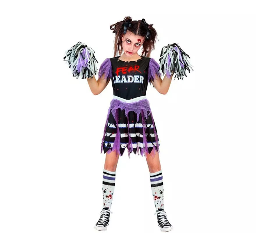 Translation missing: it.Disfraz de Animadora Cheerleader Zombie para niña
