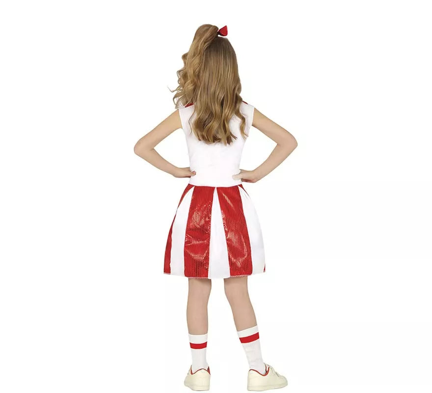 Translation missing: it.Disfraz de Animadora con lentejuelas rojas para niña