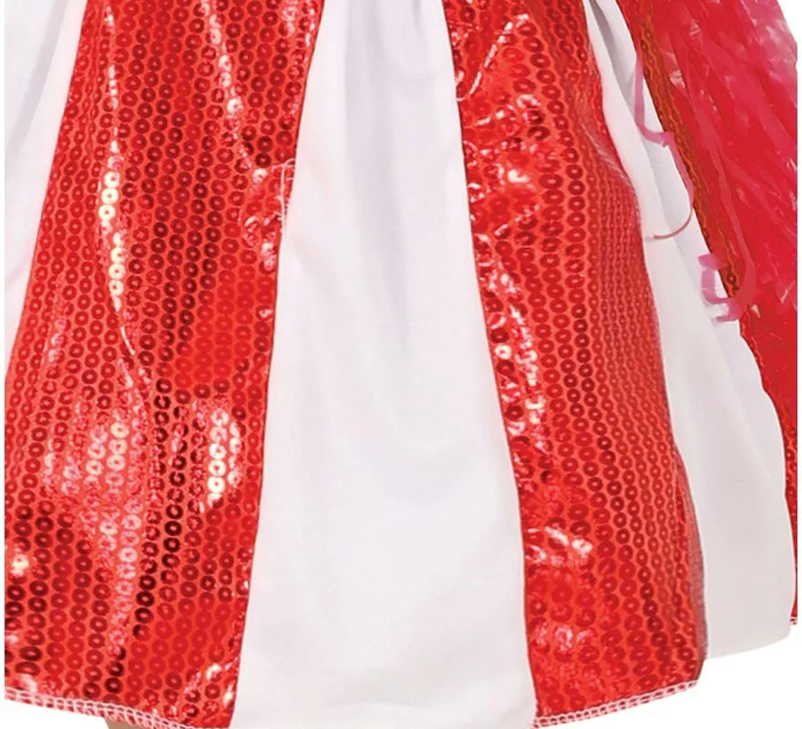 Translation missing: es.Disfraz de Animadora con lentejuelas rojas para niña