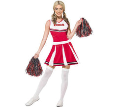 Costume rosso cheerleader per una donna