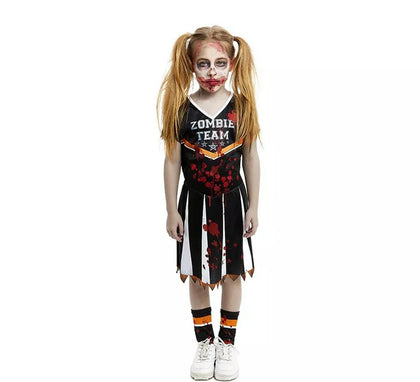 Disfraz de Animadora Zombie Team negro para niña y adolescente
