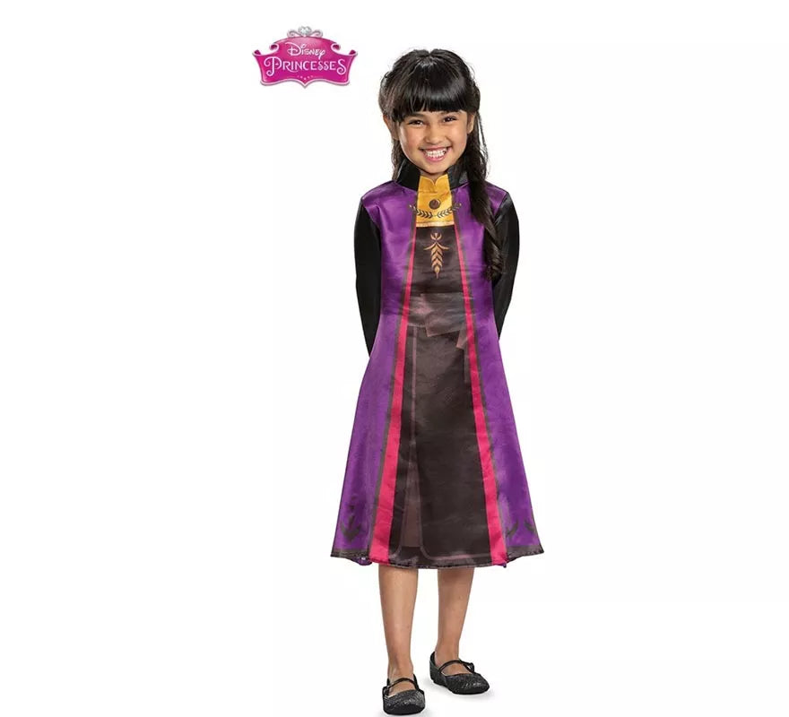 Translation missing: it.Disfraz de Anna Frozen traje morado para niña