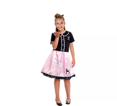 Costume anni '50 rosa e nero per bambina