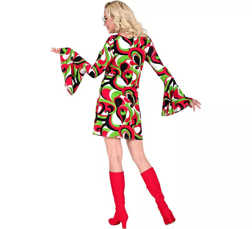 Translation missing: it.Disfraz de Años 70 Groovy Style Vestido Corto para mujer
