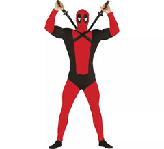 Costume antieroe rosso e nero per uomo