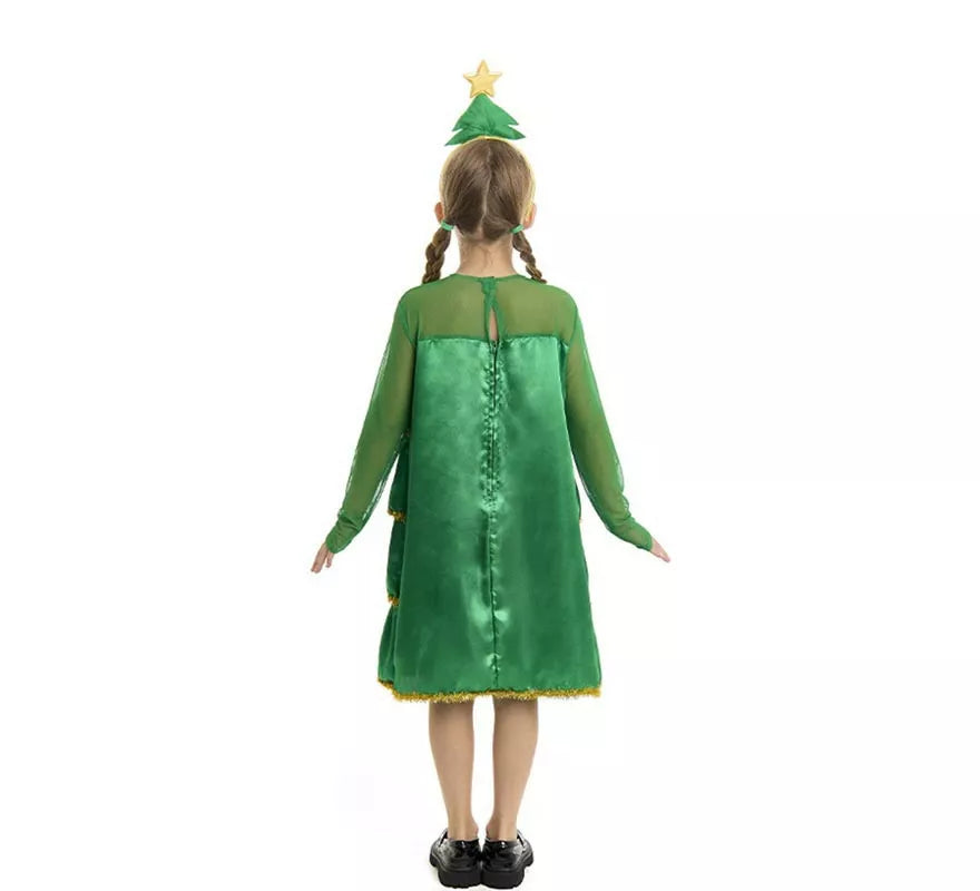 Translation missing: it.Disfraz de Árbol de Navidad con volantes y diadema para niña