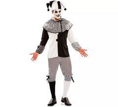 Costume da arlecchino in bianco e nero per un uomo