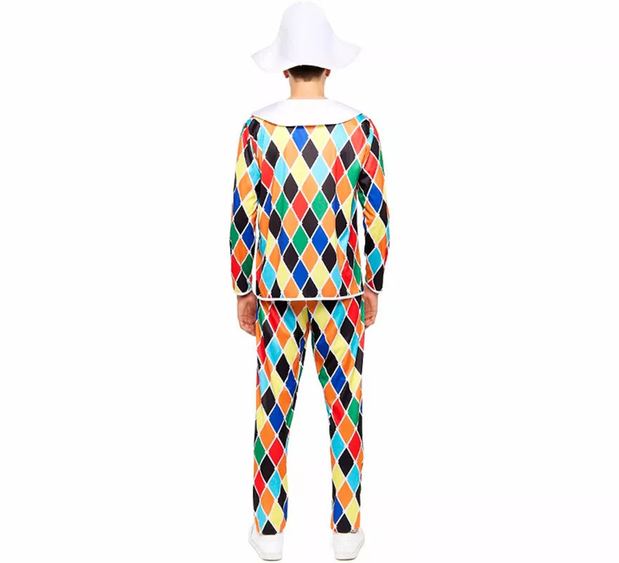 Translation missing: it.Disfraz de Arlequín multicolor para hombre