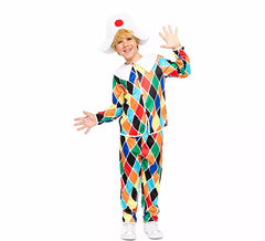 Disfraz de Arlequín multicolor para niño