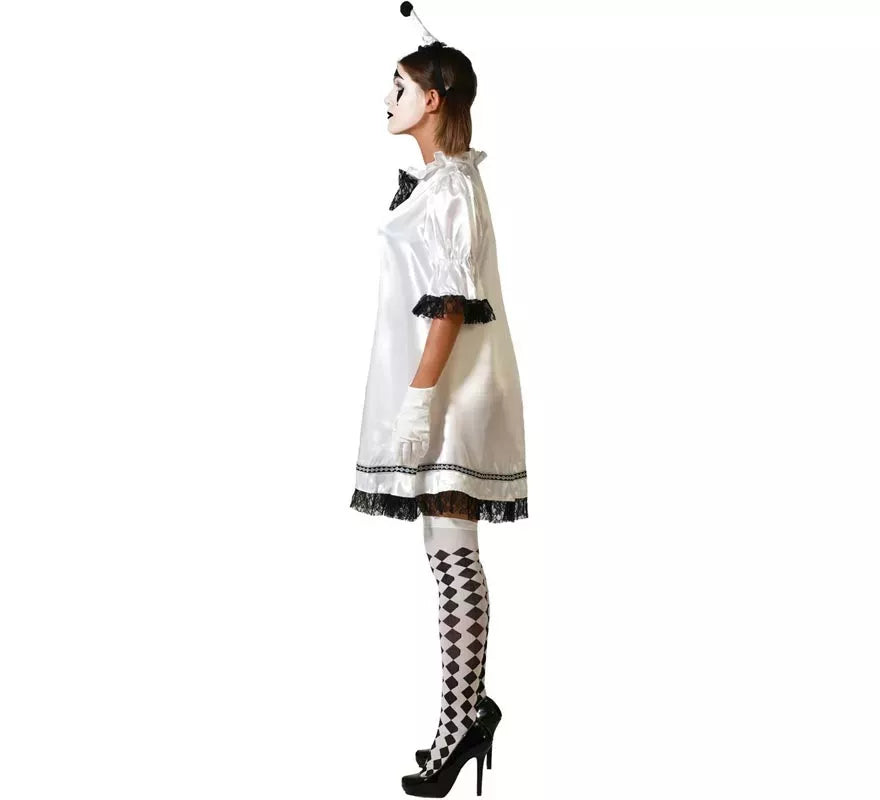 Translation missing: it.Disfraz de Arlequina blanco y negra para mujer