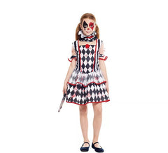 Costume da rombo di Arlequina insanguinata per bambina