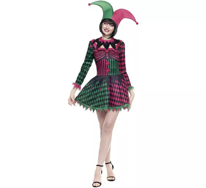 Translation missing: it.Disfraz de Arlequina tricolor para mujer