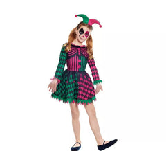 Costume da Arlecchino tricolore per bambina