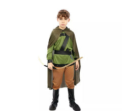 Costume da Arciere della foresta verde con mantello per bambino