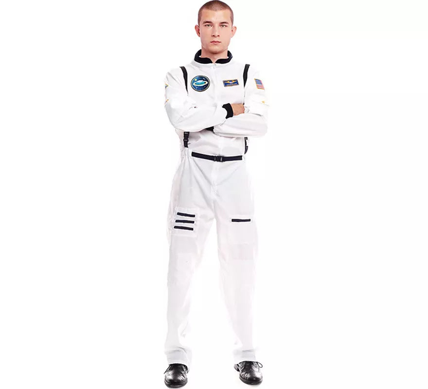 Disfraz de Astronauta blanco con Insignia para hombre