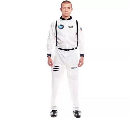Disfraz de Astronauta blanco con Insignia para hombre