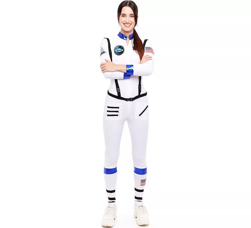 Translation missing: it.Disfraz de Astronauta blanco con Insignia para mujer