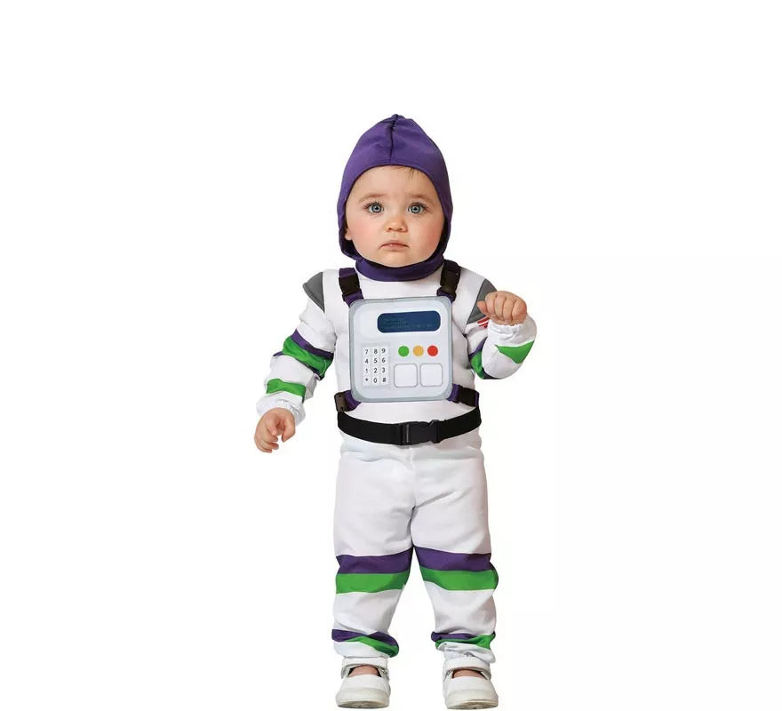 Translation missing: it.Disfraz de Astronauta famoso blanco con capucha para bebé