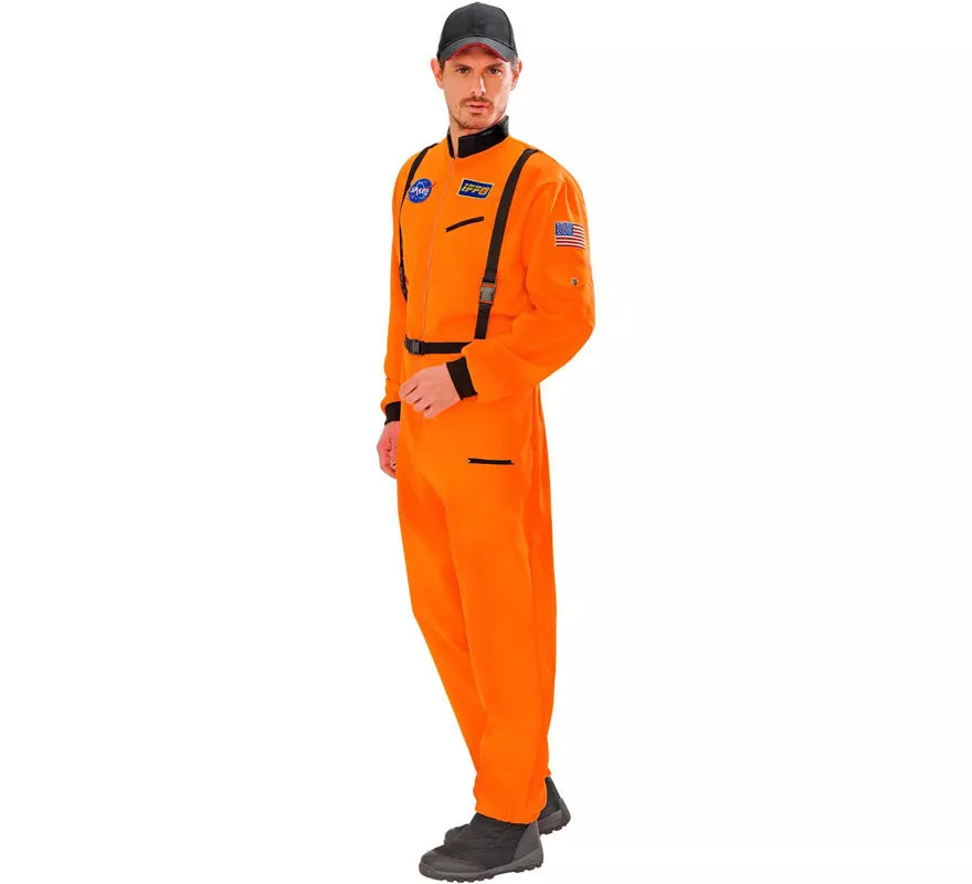Translation missing: es.Disfraz de Astronauta Naranja con Insignia para hombre