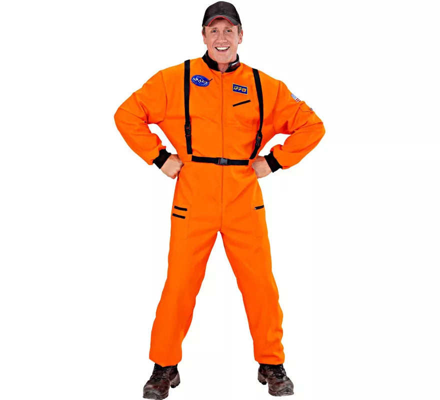 Translation missing: es.Disfraz de Astronauta Naranja con Insignia para hombre